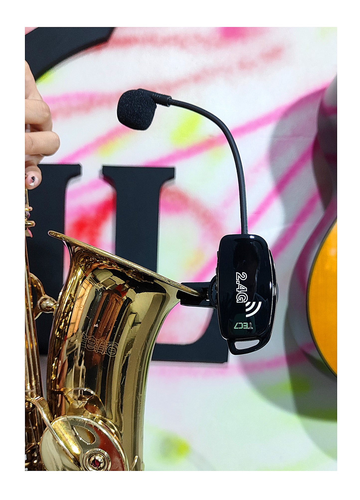 Microfone Tec7 Sem Fio Para Sax, Trompete, Trombone M20S