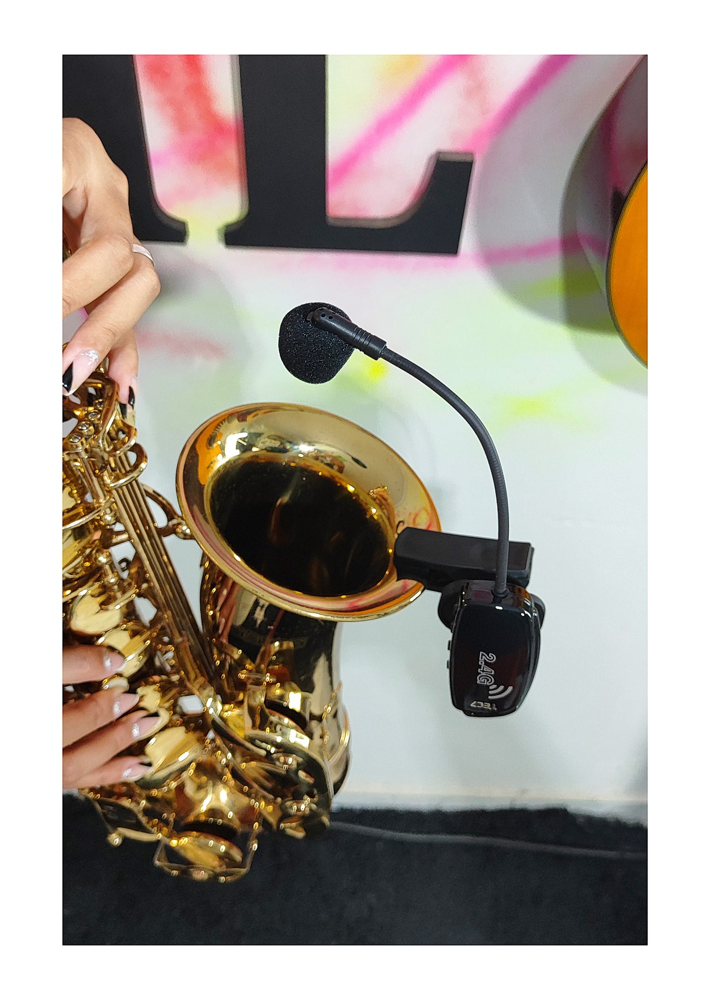 Microfone Tec7 Sem Fio Para Sax, Trompete, Trombone M20S