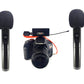 Microfone duplo para Jornalismo, celular e câmera Dslr